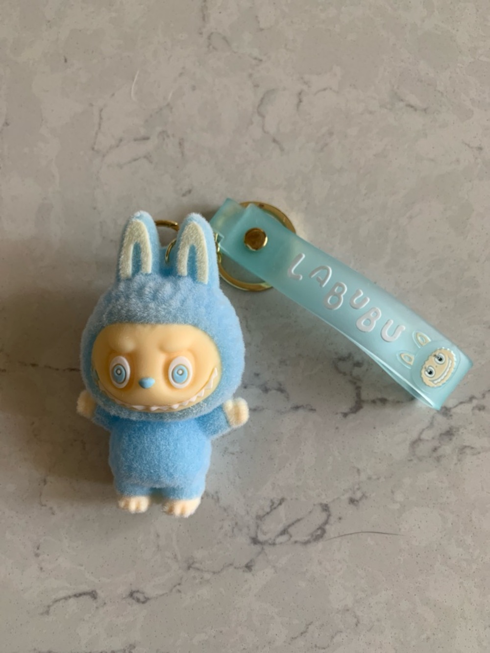 Blue Bunny Plush Keychain - Cute Kids Toy Accessory